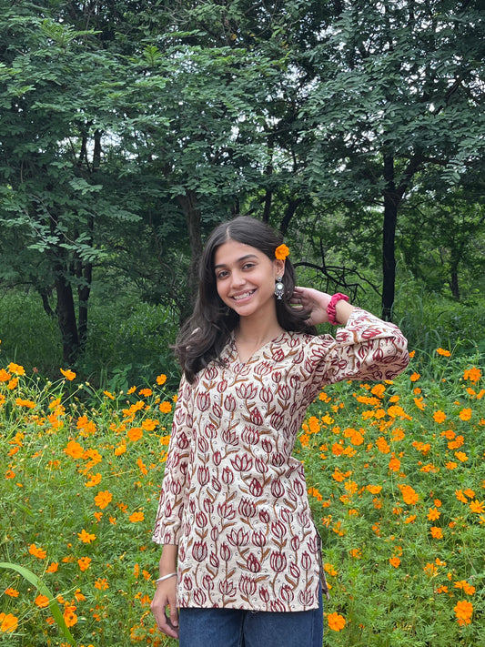 Bagru Handblock Kurti